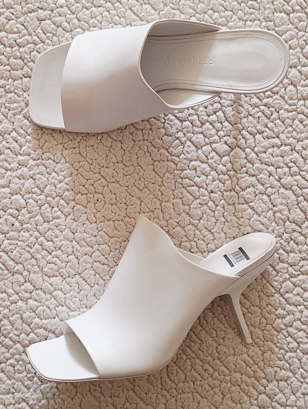 FERRAGAMO Era Leather Slide Sandals Mules White Women's US 8.5 Org $1,090 - Picture 15 of 16